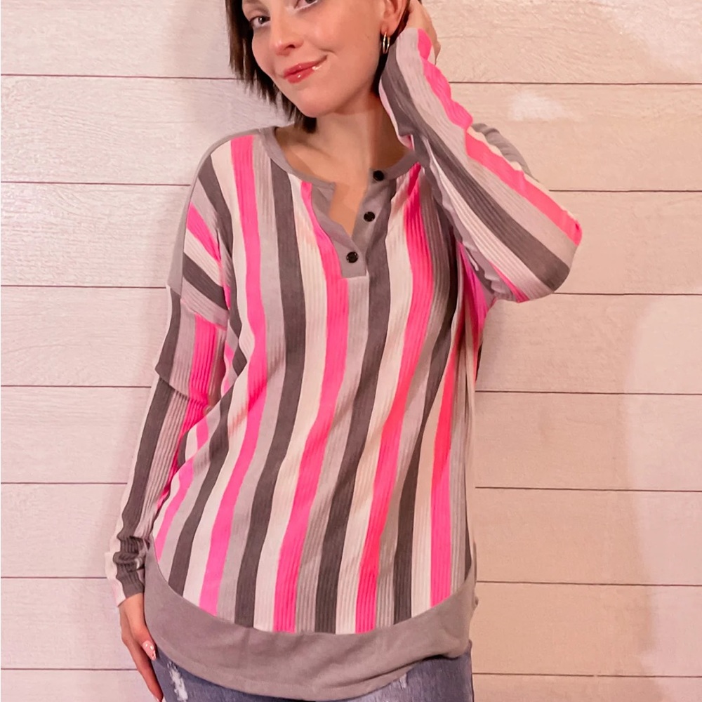 Striped Henley Top